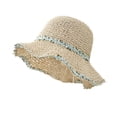 thumbnail image 3 of CHENge Women's Summer Straw Bucket Hat with Lace Cutout Design Breathable Wide Brim Sun Hat for Travel and Beach Outings, 3 of 3
