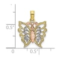 thumbnail image 3 of Auriga Fine Jewelry 10K Two-tone w/White Rhodium Butterfly Cut-Out Charm for Women, 3 of 4