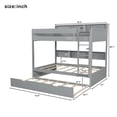 thumbnail image 4 of Harper & Bright Designs Twin Over Twin Bunk Bed with Trundle and Storage, Wood Bunk Beds Frame with Storage Bookcase Shelves for Apartment Dormitory, Gray, 4 of 8