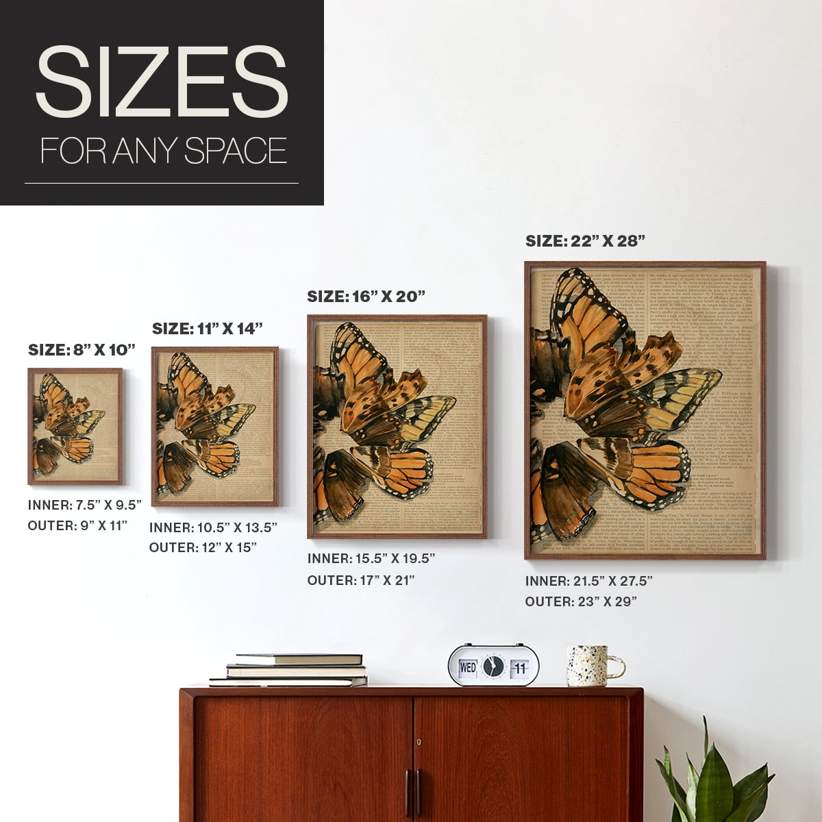 Winged Wreath I Framed Print - Solid Wood in Single Picture Frame Solid Wood 2 Framed Print