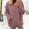thumbnail image 2 of iHPH7 Womens Fleece Jacket Sherpa Jacket Women Sherpa Fleece Jacket Women Winter Coats for Women Teddy Coat for Women Winter Outfits for Women Fuzzy Jackets for Women Pink XL, 2 of 5
