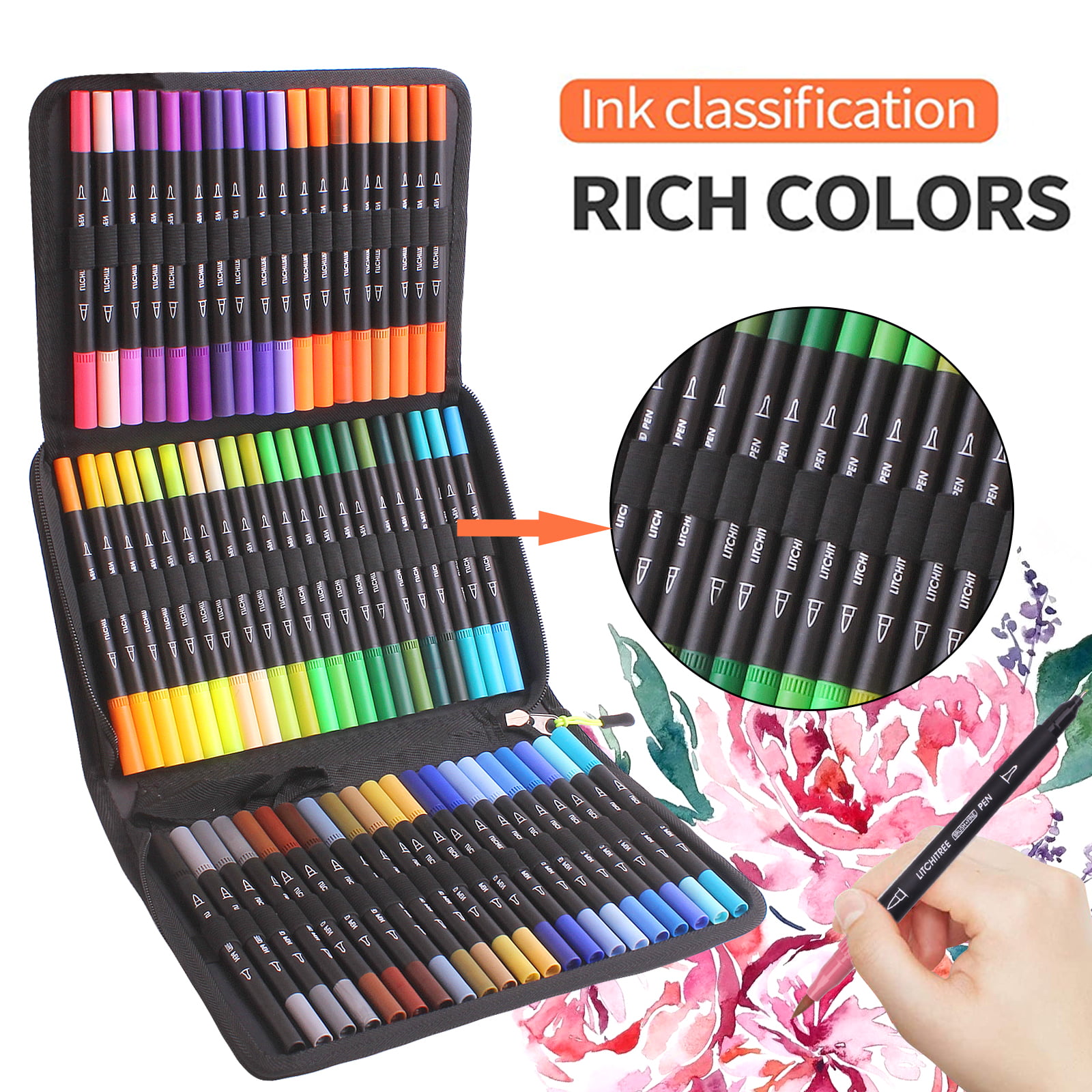 36 Colors Dual Tip Brush Art Marker Pens Coloring Markers Fine & Brush Tip  Pen for Adult Coloring Book Note Taking Art Supplier - AliExpress