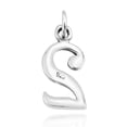 thumbnail image 2 of Trendy .925 Sterling Silver Number 2 Pendant, 2 of 4
