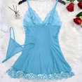 thumbnail image 4 of uublik Sleepwear Sets For Women Valentine's Day Bodysuit V Neck Nightgown Nightwear Sleepwear Light Blue, 4 of 4