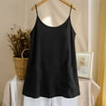 thumbnail image 4 of Womens Cotton Linen Summer Top, Camisoles for Women Casual Vintage Loose Fit Solid Color V Neck Spaghetti Strap Cami Tops with Pockets, 4 of 6
