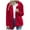 Red, variant on Women's Fuzzy Fleece Jacket Winter Teddy Bear Sherpa Coat Notched Collar Button Down Outwear with Pockets (Coffee, S)
