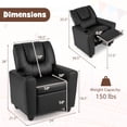 thumbnail image 3 of Costway Kids Recliner Chair with Cup Holder & Side Pocket Adjustable Backrest Footrest Black, 3 of 10