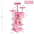 thumbnail image 2 of CL.HPAHKL 54in Cat Tree Tower, Multi-Level Cat Tower Furniture Activity Center with Platform Scratching Posts Stand House Condo and Toy, Cat Condos for Indoor Cats Kitten Activity Relaxing, Pink, 2 of 7