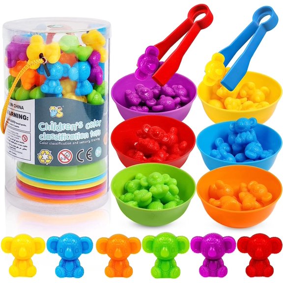 Counting Koalas Montessori Toys for Boys Girls,56pcs indoor Baby Learning Toys Counting Koalas with Matching Sorting Cups,birthday Gift Classification toys