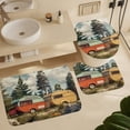 thumbnail image 6 of Camping Trailer Happy Campers 4 Piece Bathroom Rug Set with Shower Curtain Bathroom Sets with Shower Curtain And Rugs 4 Piece Camper Vintage Wood Waterproof Shower Curtain for Bathroom Decor Set, 6 of 8