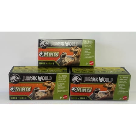 Jurassic World Dinosaurs Minis Surprise Pack of Dinos Box Series 2 – Bundle of 3 Blind Boxes | 1.125” Scale Mini Figures | Mattel Ages 3 