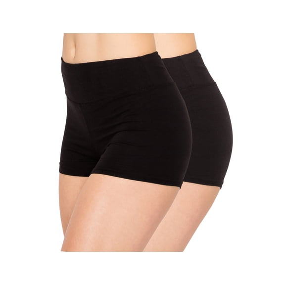 ALWAYS Women Boyshort Underwear Panties - Soft Stretch Boxer Brief Yoga Shorts 2 Pack Black Small