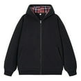 thumbnail image 3 of LOVZFMLL Vestes pour Hommes Chaud Couleur Unie Poche Zippée Manches Longues à Capuche Veste Décontractée, 3 of 3