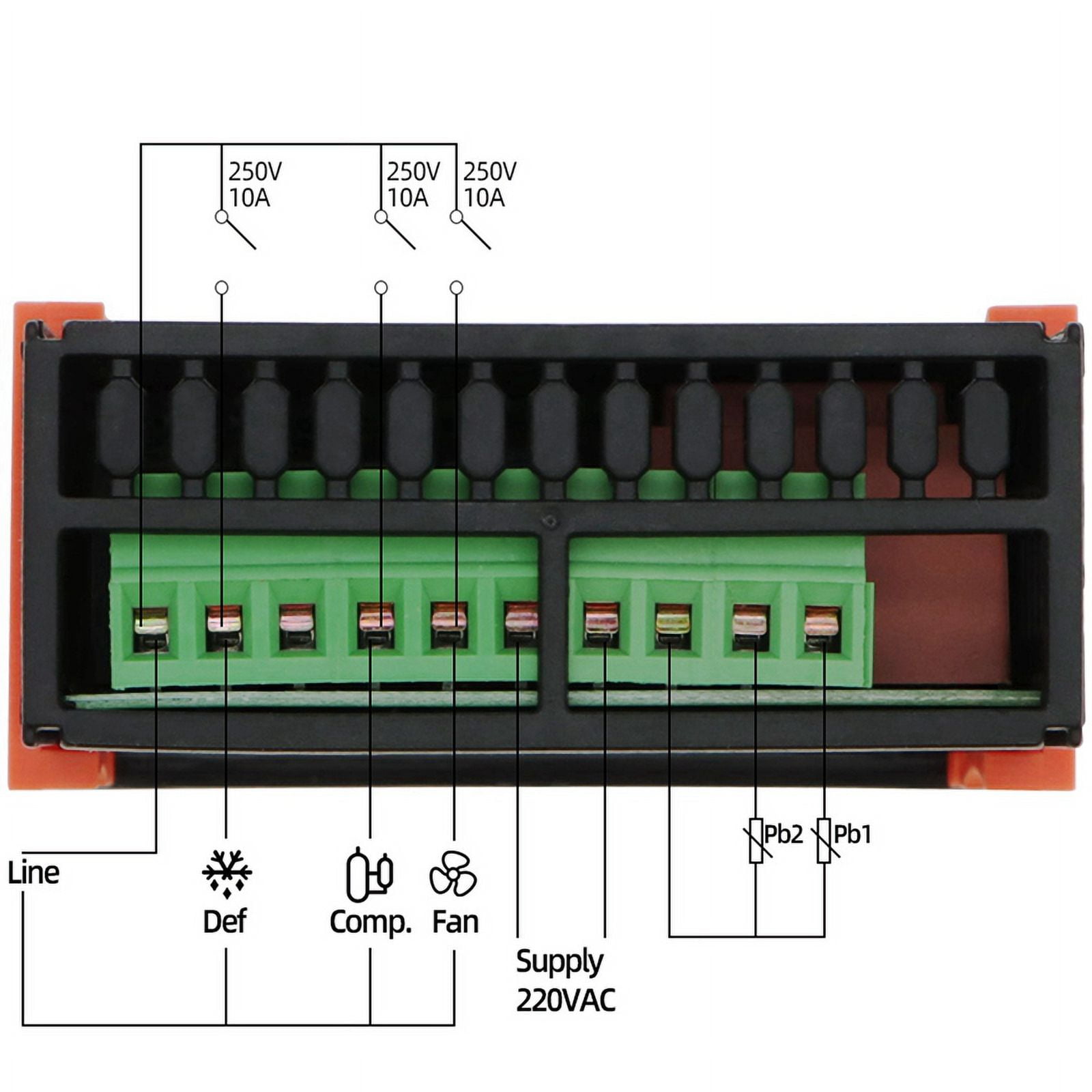8X ETC-974 Digital Temperature Controller Microcomputer Thermostats Thermostat Refrigeration Alarm 220V Sensor