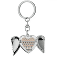 thumbnail image 1 of Bleu Rouge Gris Losange Triangle Coeur Ange Aile Porte-Clés, 1 of 3