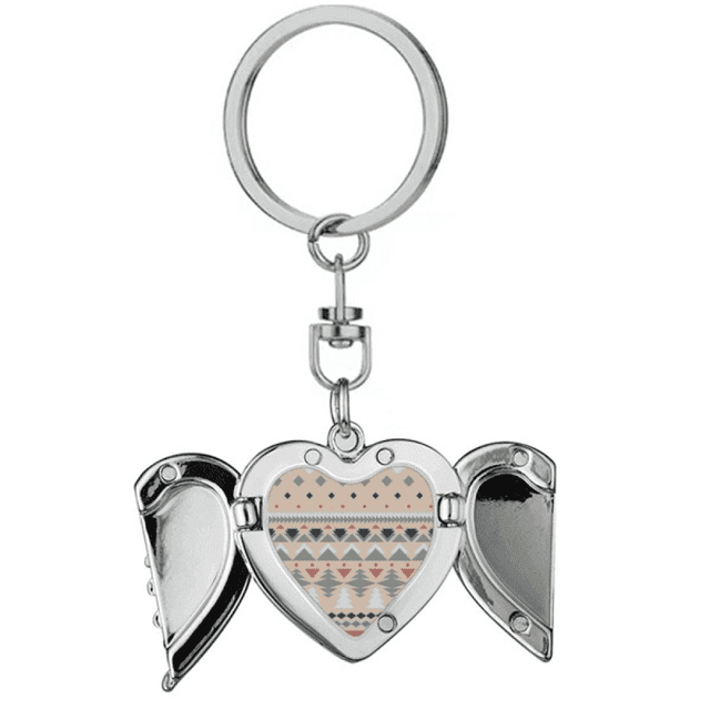 Bleu Rouge Gris Losange Triangle Coeur Ange Aile Porte-Clés