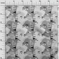 thumbnail image 3 of oneOone Velvet Gray Fabric Abstract Face Sewing Material Print Fabric By The Yard 58 Inch Wide, 3 of 4