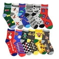 thumbnail image 2 of Different Touch 12 Pairs lots Kids Boys Novelty Design Crew Socks, 2 of 2