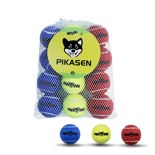 Pelotas de tenis Dog Squeaky PIKASEN para adiestramiento de mascotas, 3 tamaños