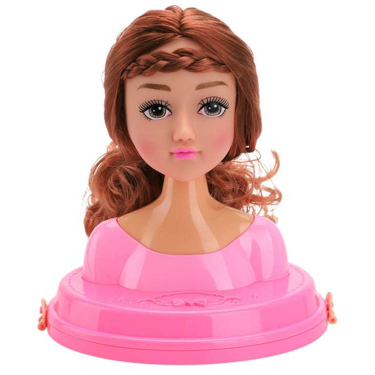 Kids Fashion Toy Children Makeup Pretend Playset Styling Head Doll Hairstyle  Beauty Game with Hair Dryer Birthday Gift For Girls