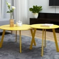 thumbnail image 2 of Grand patio Round Patio Coffee Table 2PC Weather Resistant Nesting Tables Including One Large Side Table and One Small End Table, Yellow, 2 of 14