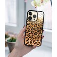 thumbnail image 5 of FINCIBO Soft Rubber Protector Cover Case for Apple iPhone 14 Pro Max 6.7" 2022, Yellow Glitter With Black Yellow Leopard, 5 of 5