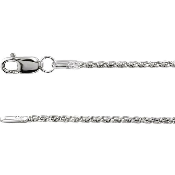 925 Sterling Silver Rhodium Plated 1.25mm Wheat 18 Inch Chain Chain Necklace for Women and Men
