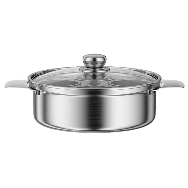 Matsuzay Sartén de acero inoxidable para huevos escalfados de 4 tazas para cocina, desayuno, escalfador de huevos de acero inoxidable Cocina y Comedor