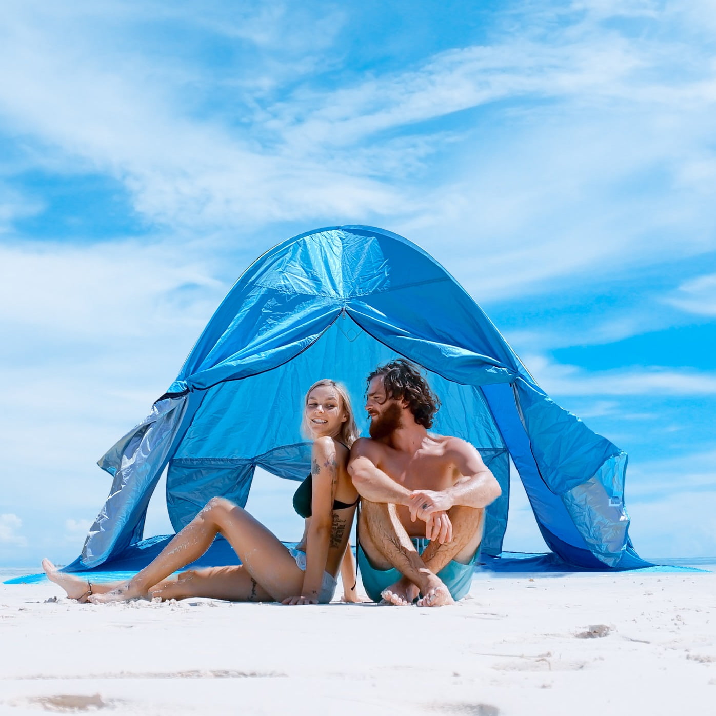 Pop Up Beach Tent Easy Setup Sun Shade 3-4 Person UPF 50+ UV 