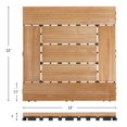 thumbnail image 3 of Renwick 12” x 12” Interlocking Wood Flooring Tiles for Deck, Pack of 27, Natural Wood, 3 of 7
