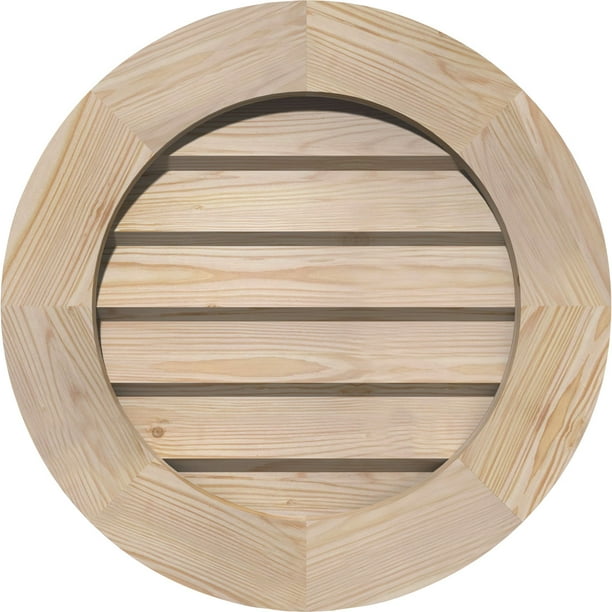 34 W X H Round Gable Vent 39 Frame Size Unfinished Non Functional Smooth Pine Decorative Face Com 34 W X H Round Gable Vent 39, Round Gable Vents Wood