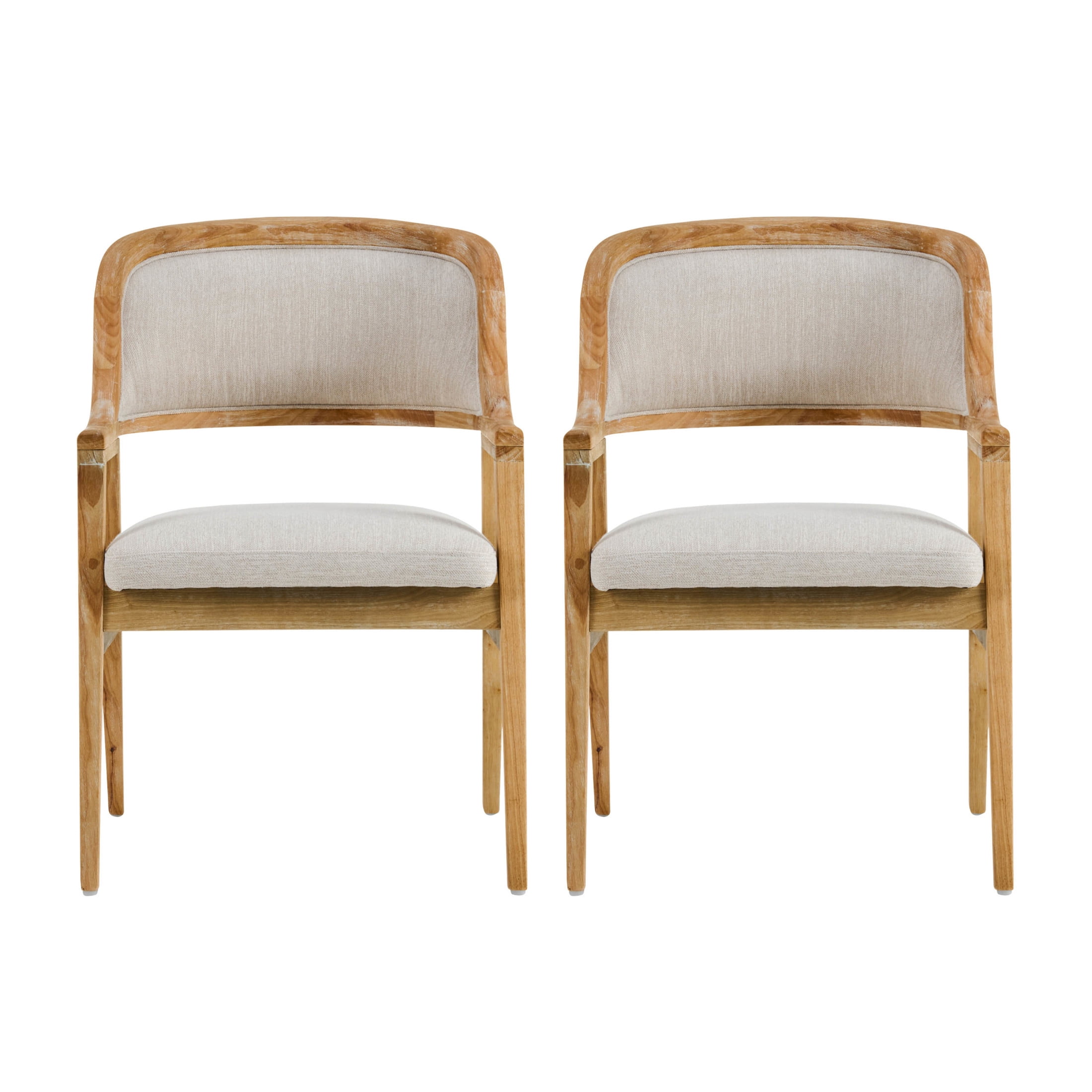 Christopher Knight Home Mid-Century Modern Wooden Dining Chairs with Cushion, Natural+Beige, Set of 2
