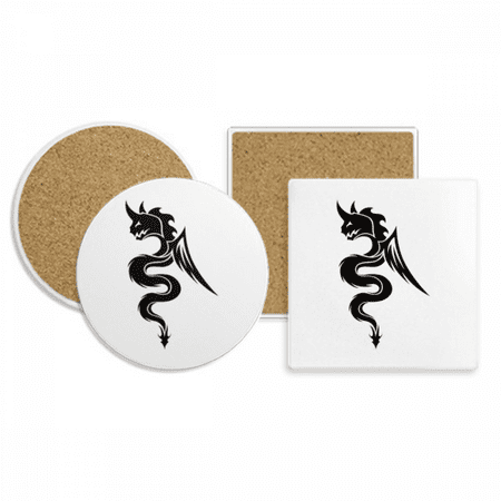 

Dragon Animal Art Grain Outline Coaster Cup Mug Holder Absorbent Stone Cork Base Set