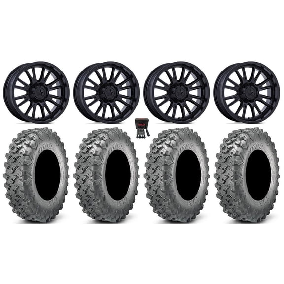 MSA ThunderLips 14" Wheels Black 30" Lynx SXS Tires Kawasaki Teryx Mule
