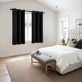 thumbnail image 6 of AUQ Black Blackout Curtains for Bedroom Living Room 63 Inches Long 2 Panels,Thermal Insulated Room Darkening Drapes Solid Grommet Top Noise Reduction Light Blocking Halloween Window Treatments, 6 of 7