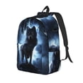 thumbnail image 1 of Balery Night Scene of Wolves Mochila Clásica Impresa Básica para Viaje, Mochila Escolar Resistente al Agua, Mochila de Lona con Correas Ajustables-Medium, 1 of 5