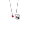 thumbnail image 2 of Delight Jewelry Acrylic 5/16" Maroon Heart Silvertone Script Initial Disc - Y - Charm Necklace, 20"+3", 2 of 4