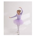thumbnail image 6 of ‌LYMAYTER Toddler Girls 2PC Ballet Leotards Suit Long Sleeve Tutu Set Ballerina with Glitter Skirt 3-11Y, 6 of 8