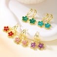 thumbnail image 4 of YYKihy New Flower Earrings Fashionable Women's Versatile Multi Color Petals Inlaid Ear Clip Earrings, 4 of 9
