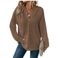 thumbnail image 2 of Gytharion Women's Fall Sweatshirts Lightweight Casual Long Sleeve Hooded Sweatshirt Loose Comfort Button Drawstring Hoodies for Women, 2 of 3