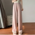 thumbnail image 2 of LLYwey Women Hiking Pants Women Summer Thin Ice Silk Casual High Waist Draping Loose Pants Cargo Pants Female Long Pant Style H14 Pinks S, 2 of 3