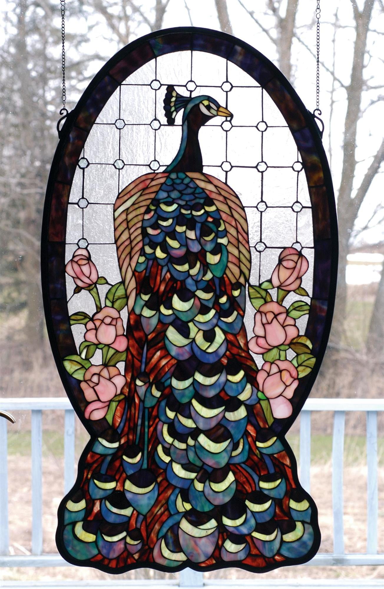 3 1/2 Inch Acrylic Peacock Wildlife Suncatcher Window Ornament 