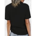 thumbnail image 3 of Camiseta de manga corta y cuello redondo para mujer con diseño de conejito corriendo y el lema "FELIZ PASCUA". Talla grande - 2094. Para adultos, hombres, mujeres, adolescentes, jóvenes y uso informal, 3 of 7