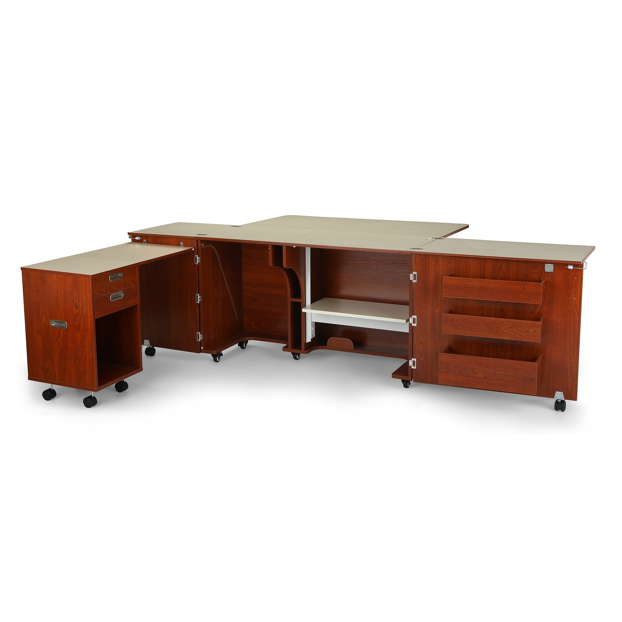 Kangaroo Aussie II Sewing Cabinet and Table w/ Lift, 2 Finishes