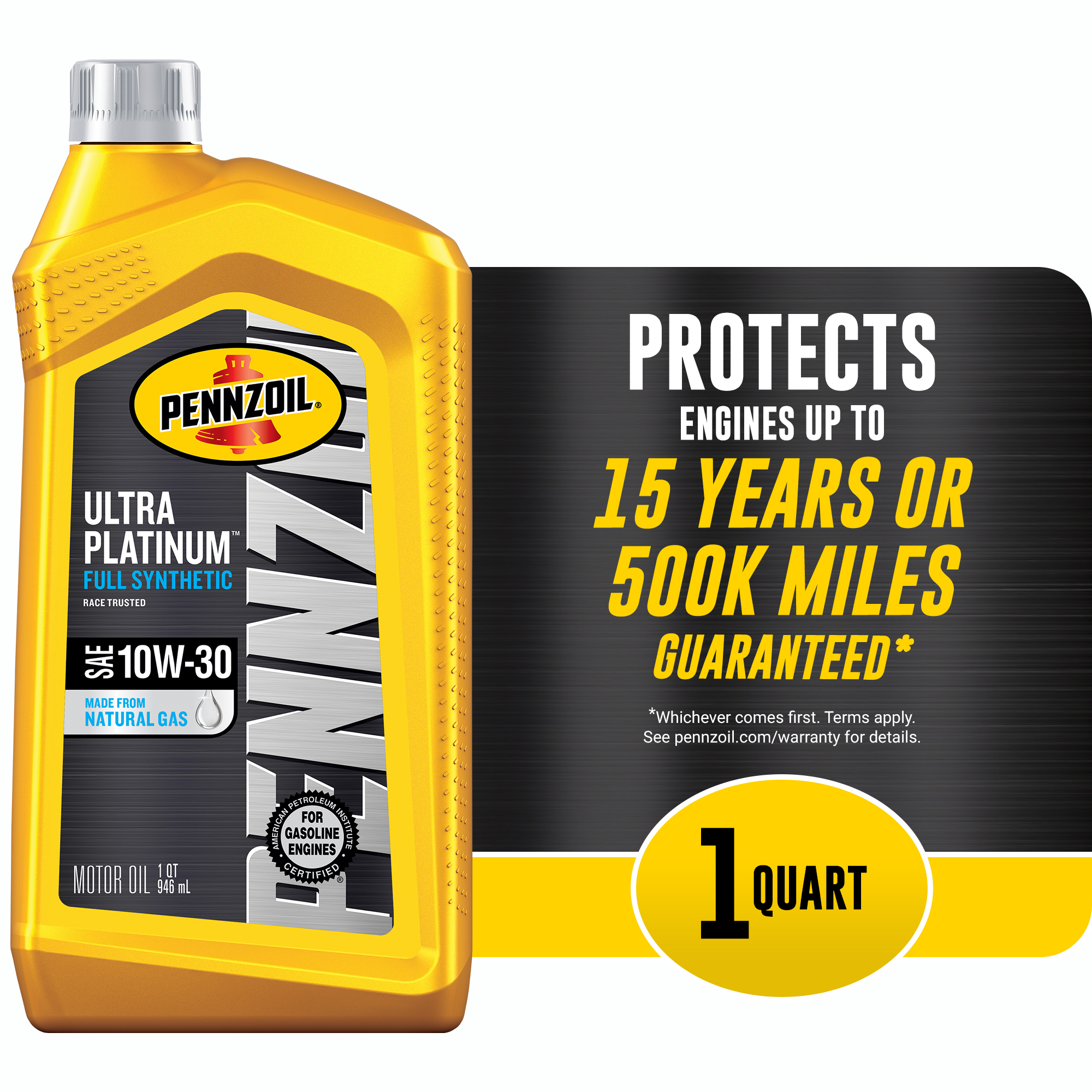 Pennzoil Ultra Platinum 10W 30 Full Synthetic Motor Oil 1 Quart 