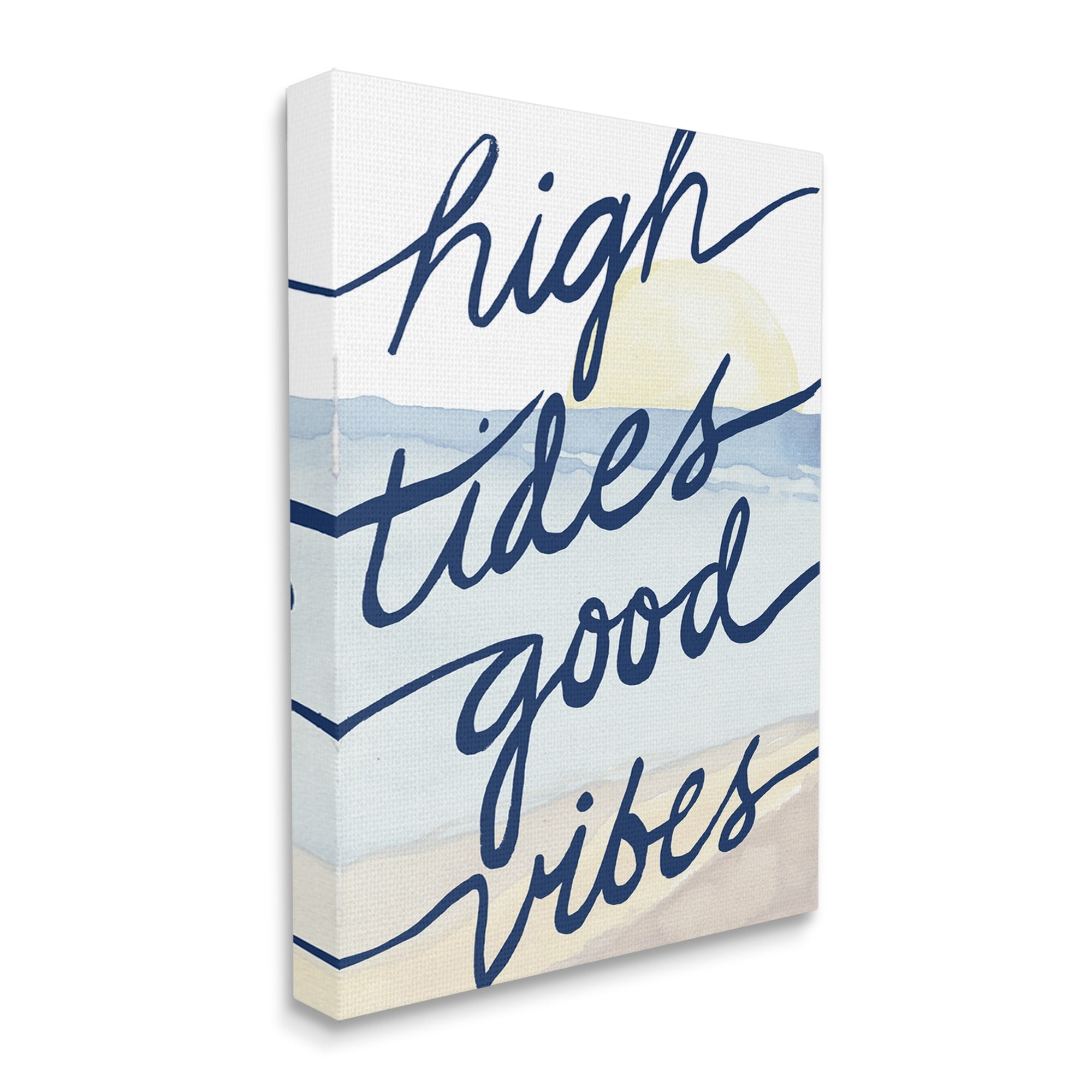 Stupell Industries High Tides Good Vibes Beach Scenery Viewpoint Painting,16 x 20, Design by Elizabeth Medley