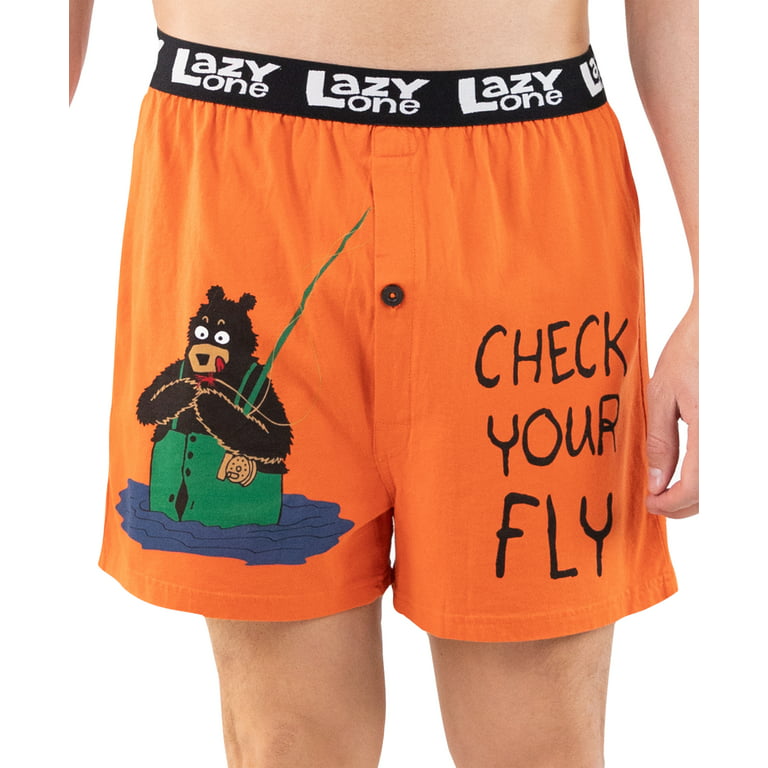 LazyOne Funny Animal Boxers, Fly Fishing, Humorous Underwear, Gag Gifts for  Men (Xlarge) 