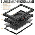 thumbnail image 3 of Dteck for Lenovo Tab M10 FHD Plus Case 10.3" with Built in Screen Protector, Heavy Duty Shockproof Child Proof Rugged Case with Rotating Handle Stand,Black, 3 of 7