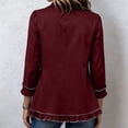 thumbnail image 6 of Womens Long Sleeve Ruffle Button Front Cardigan Jacket Lightweight Open Front Layered Top Structured Collar Casual Outerwear Fall Jackets for Women, 6 of 7