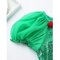 thumbnail image 5 of Jowowha Girls Christmas Elf Elves Santa Claus Costume Sequined Figure Ice Skating Ballet Dance Tutu Green 10, 5 of 7